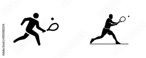 Elegant Silhouette of a Tennis Player in Action