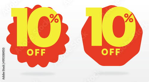 10% banner, percent, commerce, business, market, discount, price, value, ads, shape, sale, store, retail, off, special, offer, sticker. Tag, set, icon, vector
