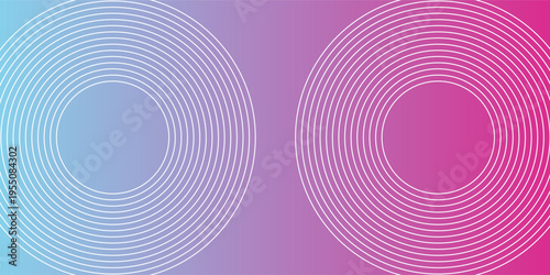 Blue and pink gradient vector background, featuring subtle circular line patterns. Blue and Pink vector background with digital modern texture. Minimal vector background in blue and pink color.