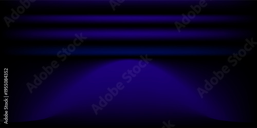 Abstract gradient podium background. blue empty 3d studio backdrop. Clean scene for product presentation mockup template. Vector illustration.