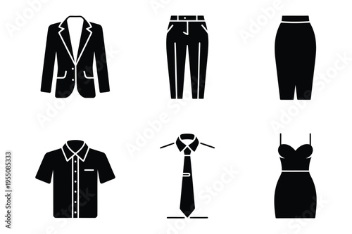 Women's fashion clothing icons vector