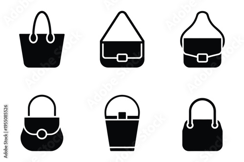 Handbag and purse icons: fashion accessories collection