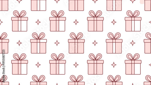 Pink Gift Boxes with Bows on White Background