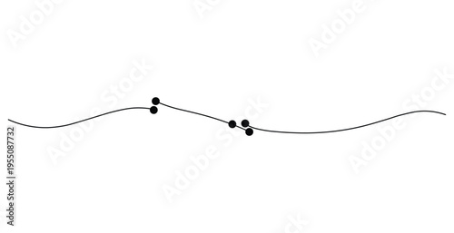 Abstract line art with dots continuous wave shape modern graphic design element