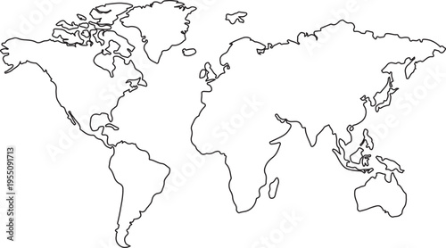 Title: black silhouette map on white background