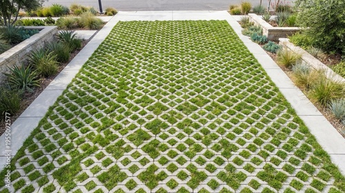 Green Permeable Grass Pavers in Modern Landscape Design for Sustainable Urban Development
