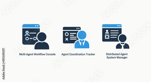 Business icons: workflow diagrams, project management, task allocation, planning, decision making, strategy