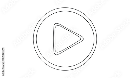 Play button icon vector illustration of a media player control symbol