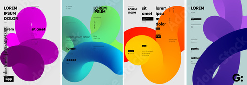 Abstract geometric design featuring vibrant overlapping shapes in pink, blue, green, and orange hues. Modern typography complements the dynamic composition, ideal for creative projects.