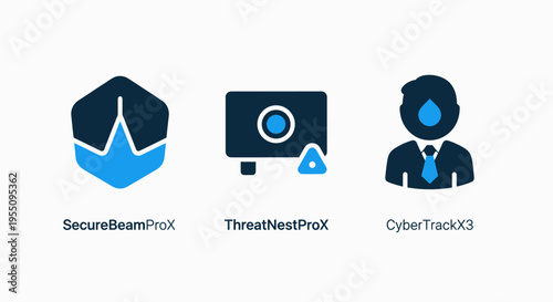 Cybersecurity data protection threat detection and secure user privacy digital technology icons