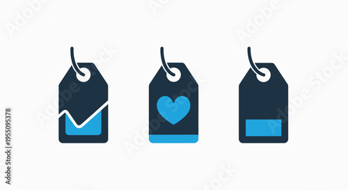 Retail pricing and promotion icons: discount tags, favorite item labels, and offer indications for e-commerce, e commerce