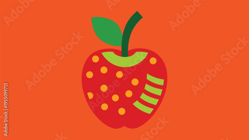 Vector art of a charming apple illustration with a playful design, ideal for adding a touch of sweetness and fun to your creative projects