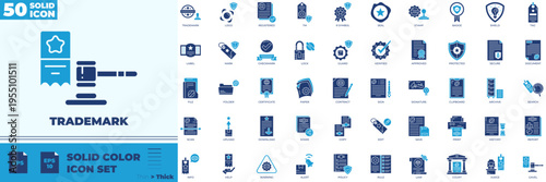 Trademark Solid Color Editable Icons set