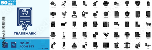 Trademark Solid Editable Icons set