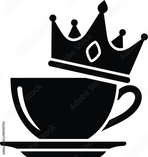 Victoria day canada celebration crown tea cup icon