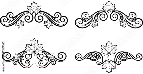Victoria day canada celebrations and history in black and white decorative leaf designs