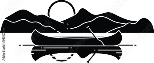 Victoria day canada celebration with traditional canadian canoe on water