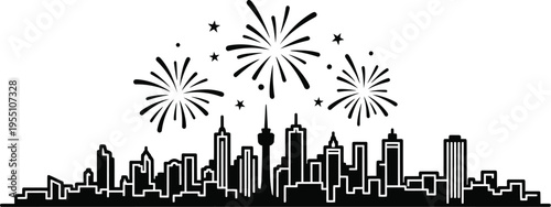 Victoria day canada fireworks city skyline celebration