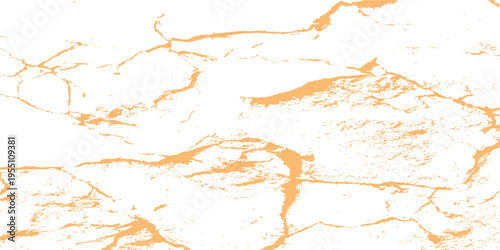 A weathered orange and yellow paint texture covers an old, cracked concrete wall with a rough, grunge plaster surface and aged vintage stone patterns