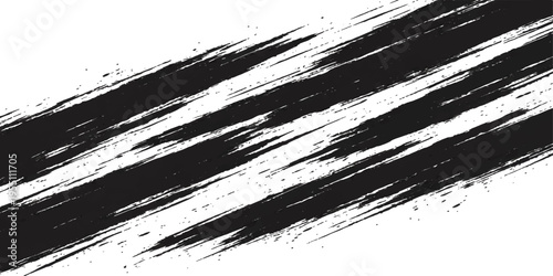 Black and white abstract grunge background with ink splatters and brush strokes