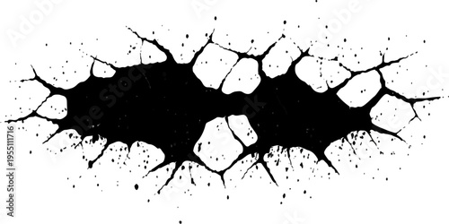 Black ink splat grunge background with paint splatter texture