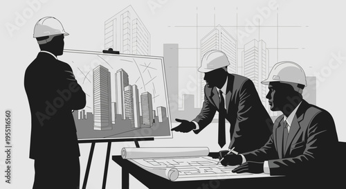 Architects and Engineers Reviewing Urban Development Project Plans