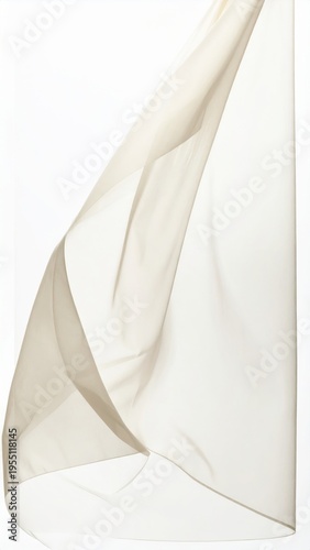 Delicate Sheer Fabric Drape With Soft Folds In Neutral Tones Illuminated By Gentle Light