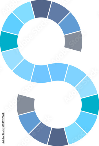 순서-단계-진행-이동-흐름-경로-절차-다이어그램-프로세스 인포그래픽-블록-곡선 배열-세그먼트 차트- S자 곡선-S자 차트-S커브-히스토리-타임라인