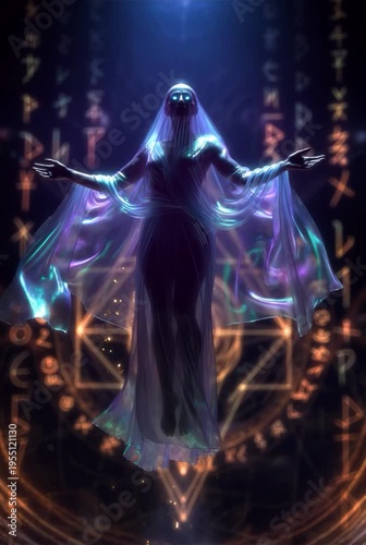 generated animation. Mystical Ascension