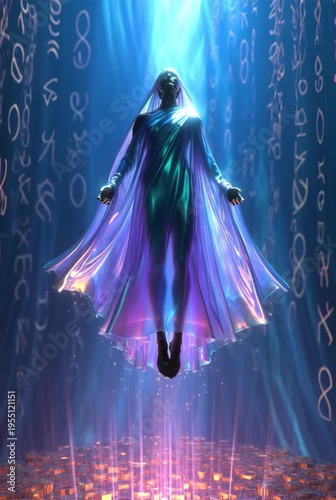 generated animation. Mystical Ascension