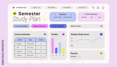 User dashboard. Modern infographic elements UI, UX design, concept user admin analytics panel templates with flat design graphs and charts, mobile app and corporate report. Vector illustration
