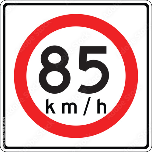 Mexico 85 km per hr Maxima Speed Limit Sign