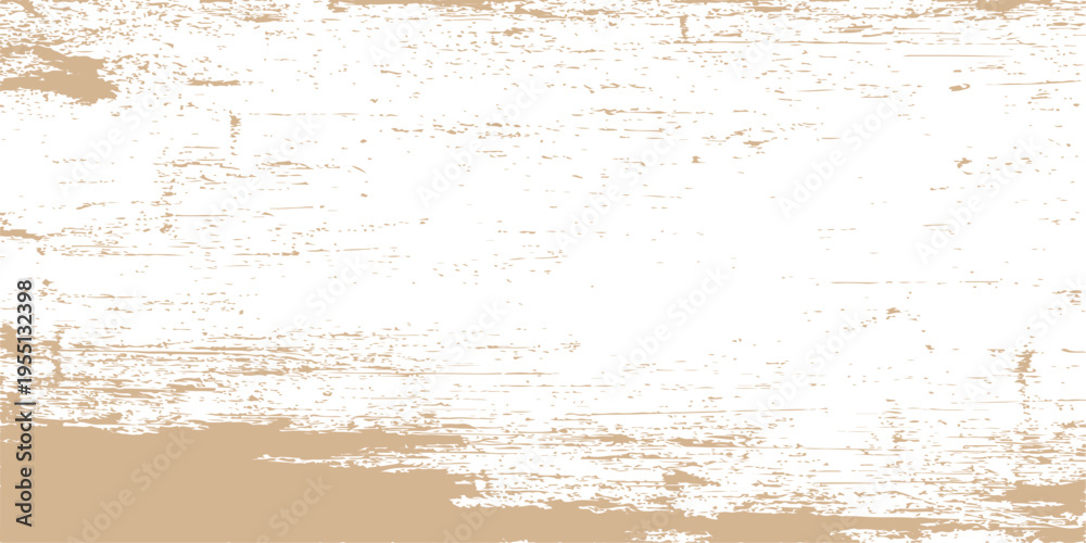 Fototapeta premium White distressed paint brush stroke texture on beige background, abstract weathered wood grain effect, grungy wall