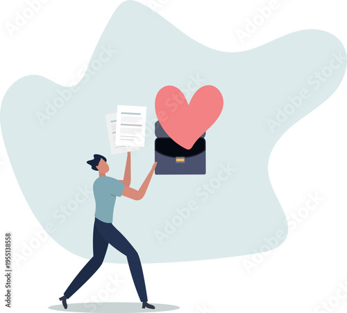 Work passion to motivate and inspire employee to achieve career success, love your job or happy and enjoy working dream job concept.person's life situation and his activities.