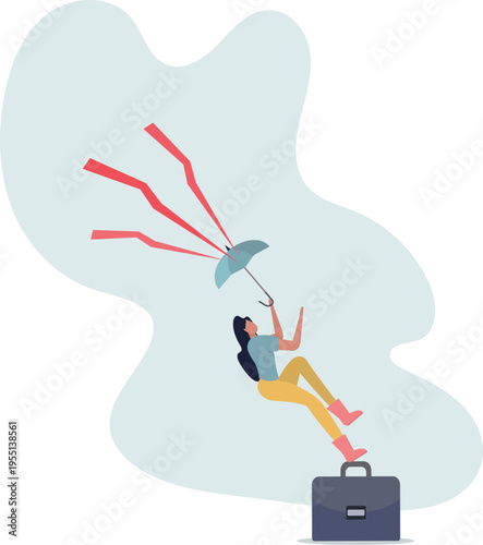 Protection or defensive stock in economy crisis or market crash, business resilient to survive difficulty or insurance concept.person's life situation and his activities.