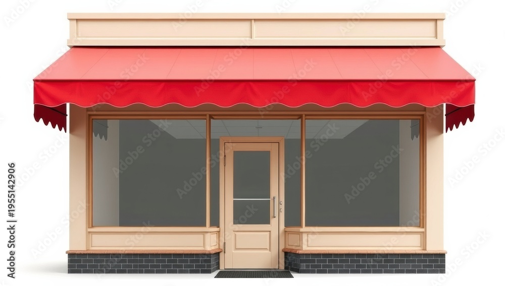 Obraz premium Minimal storefront shop facade isolated on pure white background retail business concept