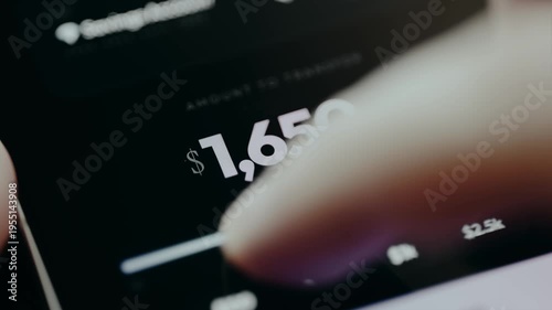 Person is using a slider to specify a certain amount of USD to transfer