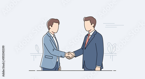 Two businessmen shaking hands making a successful deal