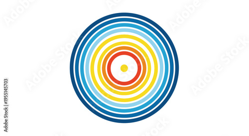 Vibrant abstract bullseye pattern with multicolored rings