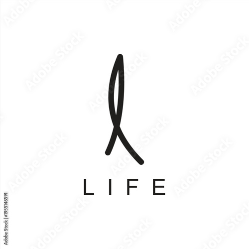  life logo design Flat vector emblem