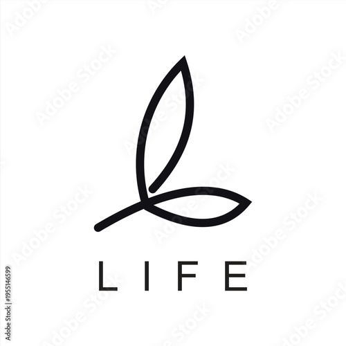  life logo design Flat vector emblem