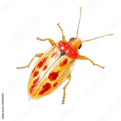 watercolor of Aphid draw, isolated on a white background.