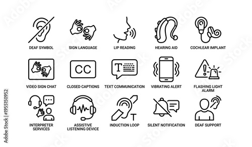 Deaf accessibility symbols: communication and support tools