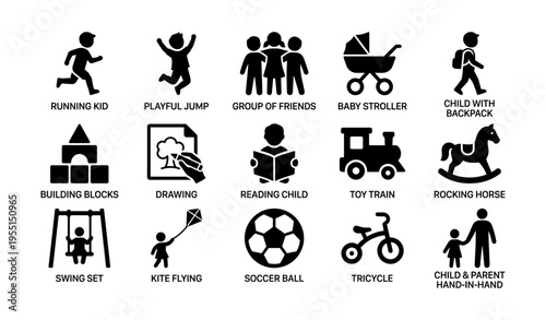 Playful activities: children engaging in toys and outdoor fun