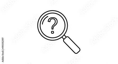 Magnifying glass with question mark icon for search and inquiry concepts