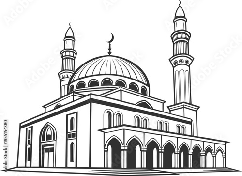 Islamic Mosque Silhouette Vector – Minimal Islamic Architecture Icon Design