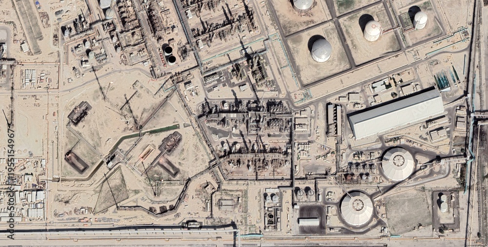 Obraz premium Mina Al Ahmadi Kuwait Oil Port Satellite Image
