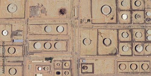 Tableau sur toile Mina Al Abdullah Kuwait Refinery Satellite Image