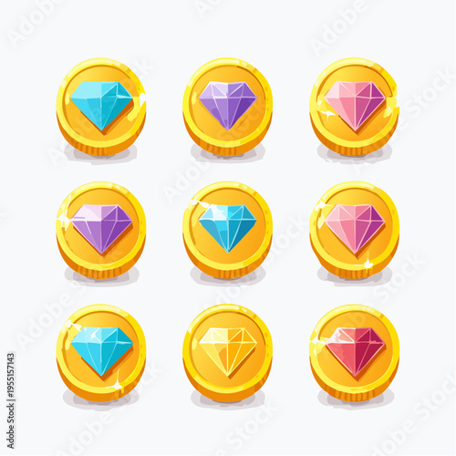 Power-Up Symbole und Sammelobjekte für Fantasy-Spiele