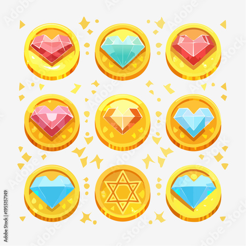 Power-Up Symbole und Sammelobjekte für Fantasy-Spiele